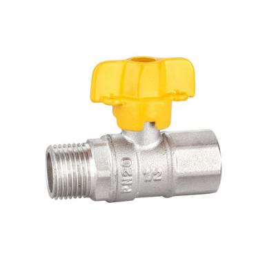 1/2 Brass Ball Valve Threaded Sand Blast And Nickel Plated