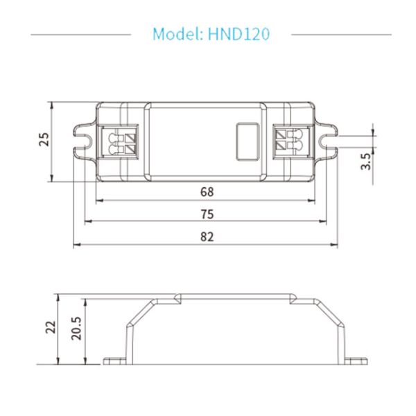 HND120 Малый размер 12V постоянный источник питания IP20 Встроенный в приложение Максимальный ток 400mA