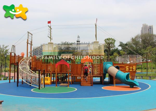Unique Kids Outdoor Playground Equipment Pirate Ship Shaped For Little Titkes