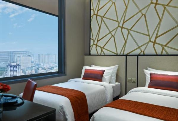 Hotel furniture for sale by melamine laminate board wall panel and bed headboard with TV cabinet tables
