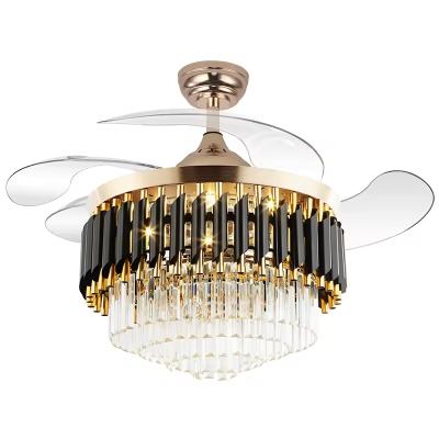 Luz de techo y ventilador de araña inteligente, dormitorio de lujo, araña de cristal de techo, ventilador de techo LED con luz, ventilador de techo LED de lujo con luz