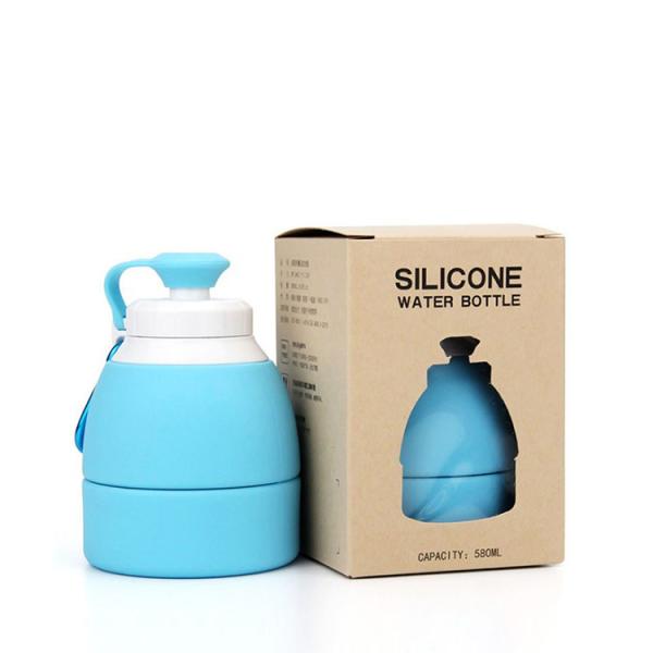 Bouteille d'eau pliable en silicone 580 ml sans BPA, pliable, 78x220 mm