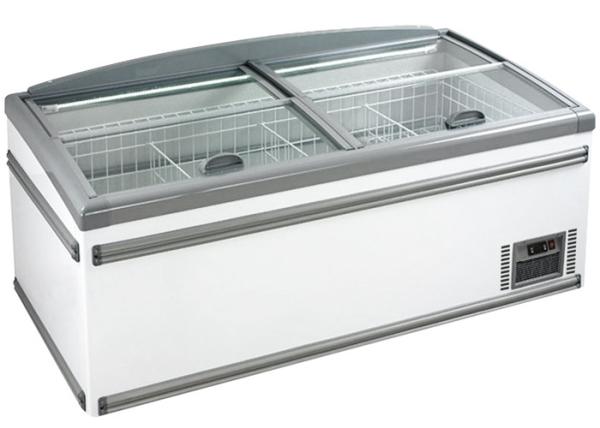 Congelador de degelo automático da ilha do supermercado do equipamento de refrigeração do congelador da caixa