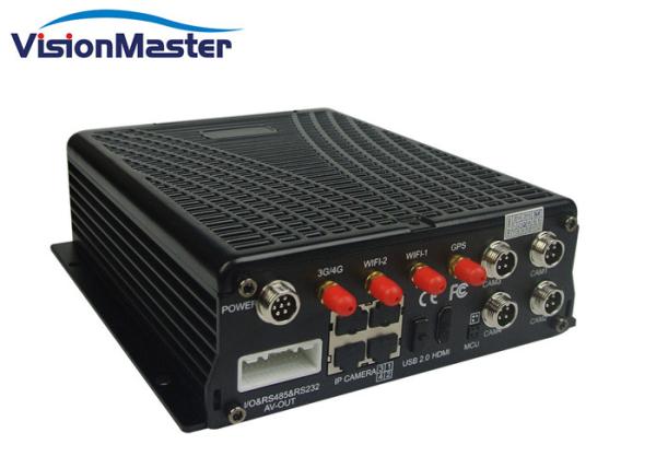 WiFi 3G 4G Optional 4G Mobile DVR H264 2TB HDD 4CH Aviation Connector With SD Card