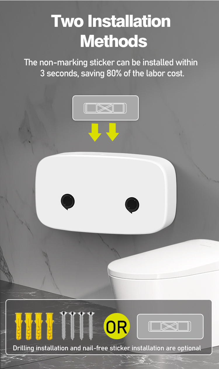 Modern ABS Plastic Double Roll Toilet Paper Dispenser Wall Mounted Hotel Commercial Use