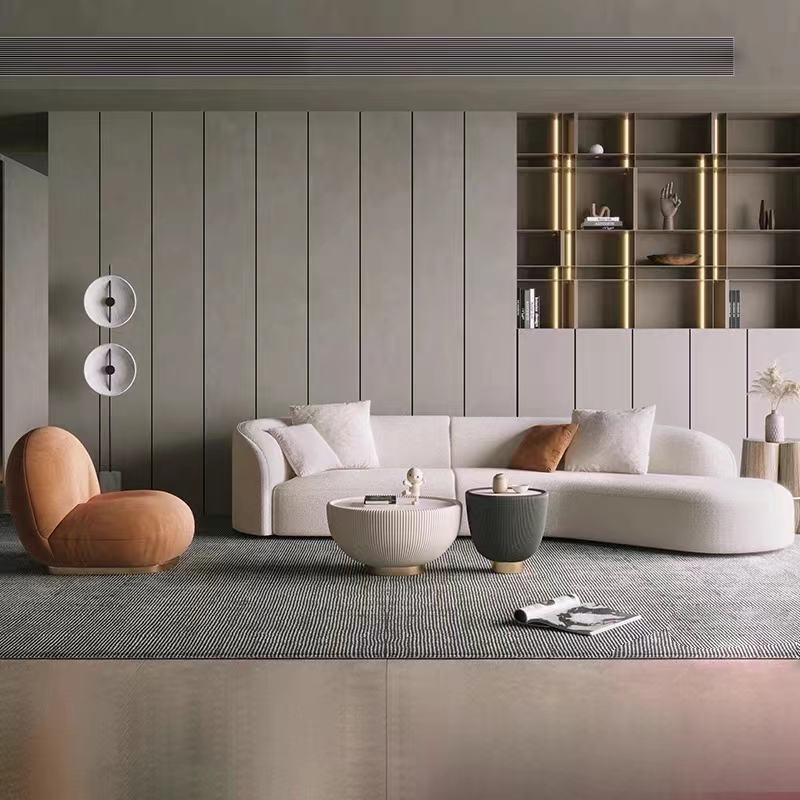 Velo redondo de Sofa Bedroom Hotel Modern Lamb do Banquette da sala de visitas em volta do sofá de Seat