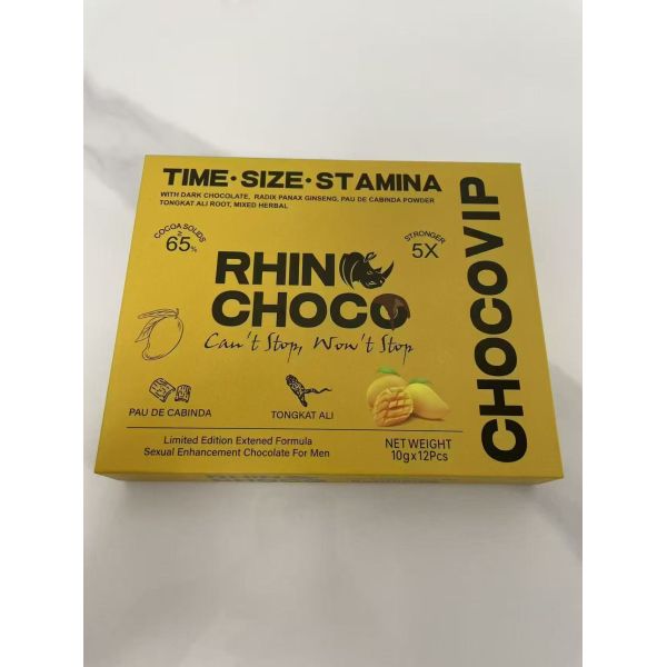 Mango Flavor Organic Sugar Free Wellness Chocolate For Men With Botanical Extracts