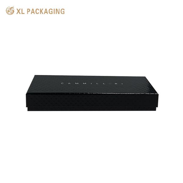 XL Packaging Custom Packaging Box Factory Custom Printed Costom Packaging Boxes Black Paper Cardboard Gift Packaging Box Glossy Lamination Lid And Base Gift Box