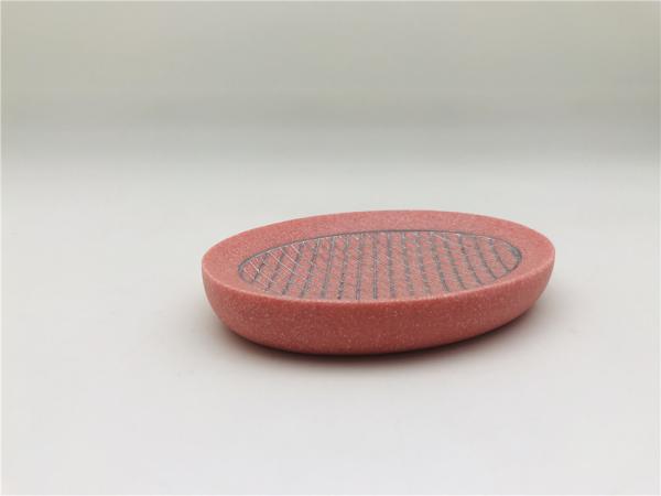 Pedra de areia Acessórios de banheiro de poliresina Prata Pintada à mão cor rosa