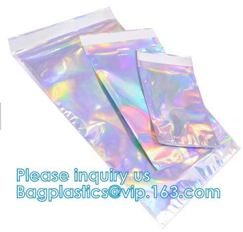 Holographic Mailer Shinny Mylar Mail bags Eyelash Kit Cosmetic Packaging Bag self-adhesive bag laser hologram neon bags