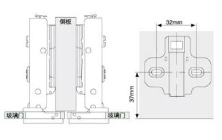 Half Overlay Glass Door Hydraulic Hinges , Concealed Cupboard Door Hinges