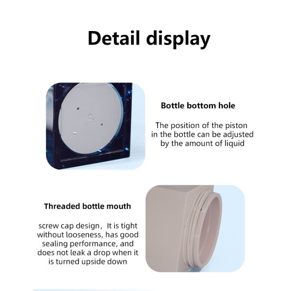 PMMA, bouteille de pompe carré sans air 50g, emballage cosmétique haut de gamme