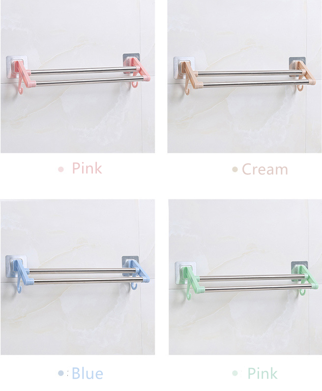 Perforation-Free Stainless Steel Wall Rowel Rack Bathroom Towel Rack