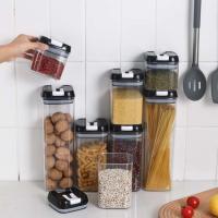 O recipiente de armazenamento do alimento do vidro de 5 grades ajusta-se transparente
