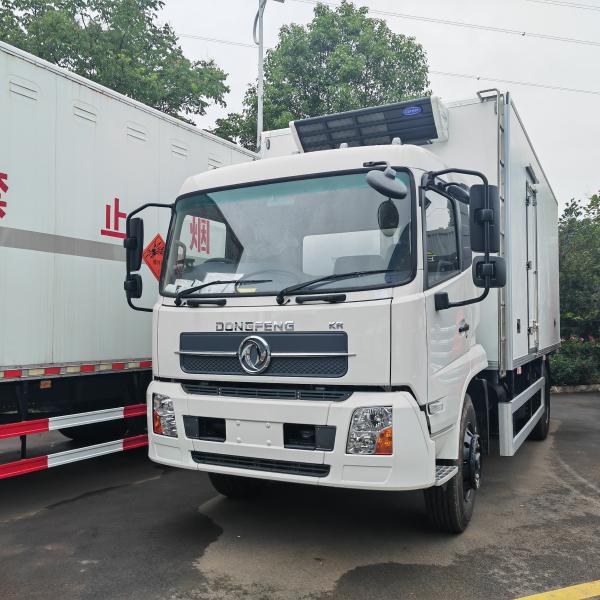 Dongfeng KR Hydraulic Lift Gate Transport Food Truck With Carrier Refrigerator Freezer Box 