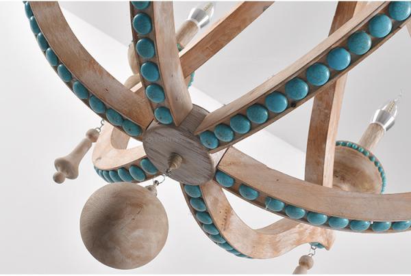 Solid wood chandeliers nordic turquoise lighting loft decor living room coolest chandelier(WH-CI-150)