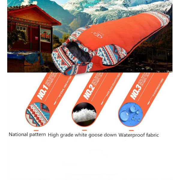 Wholesale Custom Adult Down-filled Sleeping Bag Outdoor Camping Sleeping Bag Warm Camping White Duck Down Sleeping Bag