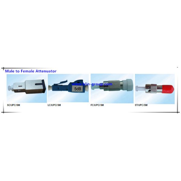 Fiber Optic Adapter Male To Female , Fixed Optical Fiber SC LC ST Attenuator