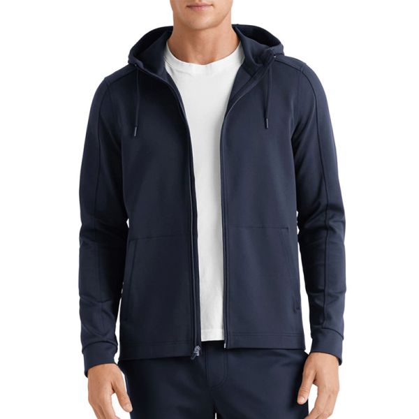 Hot SalePolyester Nylon Long Sleeves Full Zip Mens Hooded Jackets with Kangaroo Pocket