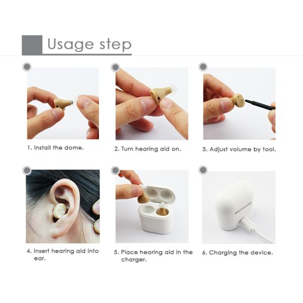 Слуховые аппараты звукового усилителя перезаряжаемые с ОЭМ заряжателя батареи