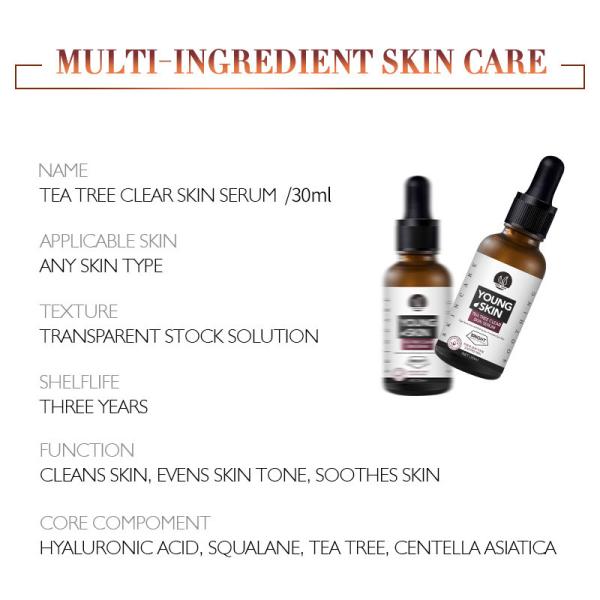 Fragrância dos produtos dos cuidados com a pele do OEM do soro do óleo da árvore do chá do ODM livre