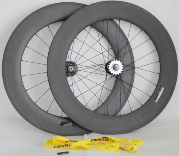 700c cheap China 88MM Carbon clincher wheelsets with width 23mm fixed gear for track bike