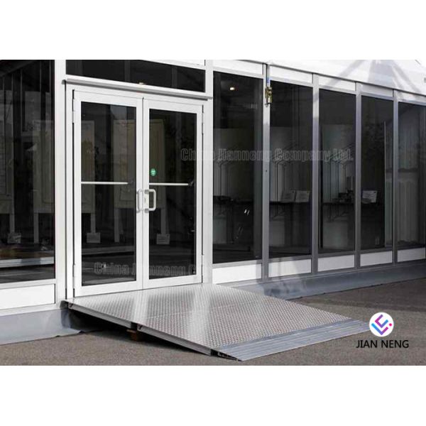 Outdoor Event Tent Single Tempered Saftety Glass Aluminum Alloy Casement Door For Shopping Mall