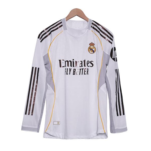 Real Madrid 2025-2026 Saison Version joueur Manches longues Joueur de football à domicile Maillots Glorious Heritage