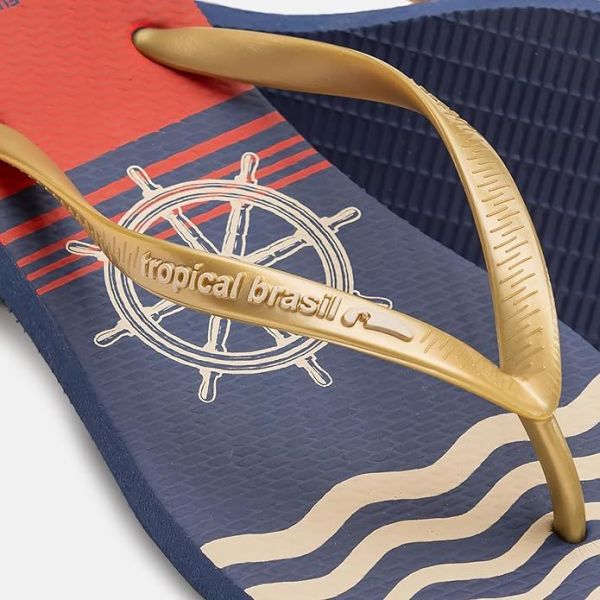 Logo OEM Impression navale Flip flops d'été femmes sandales de plage non glissantes