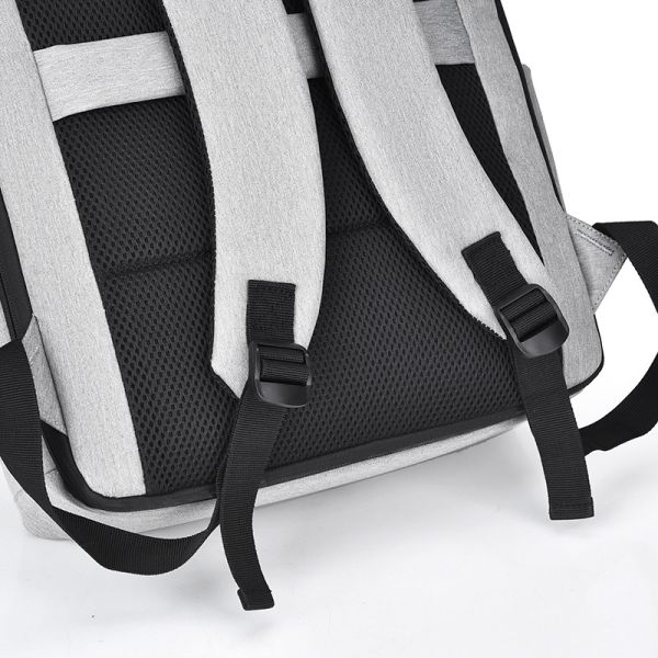 11.8 Inch Gray Business Laptop Backpack Nylon Lightweight Laptop Backpack