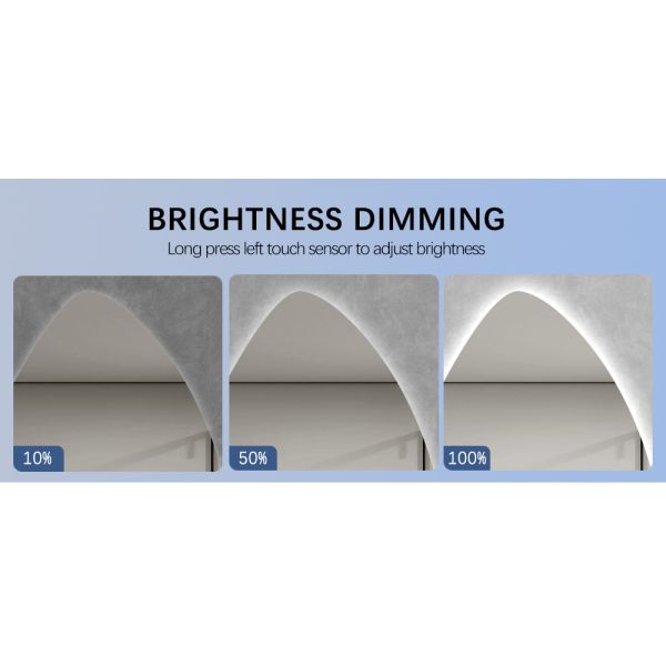 Dimmable LED Frameless Mirror 5mm Defog Bathroom Mirror For Hotel / Bathroom / Project