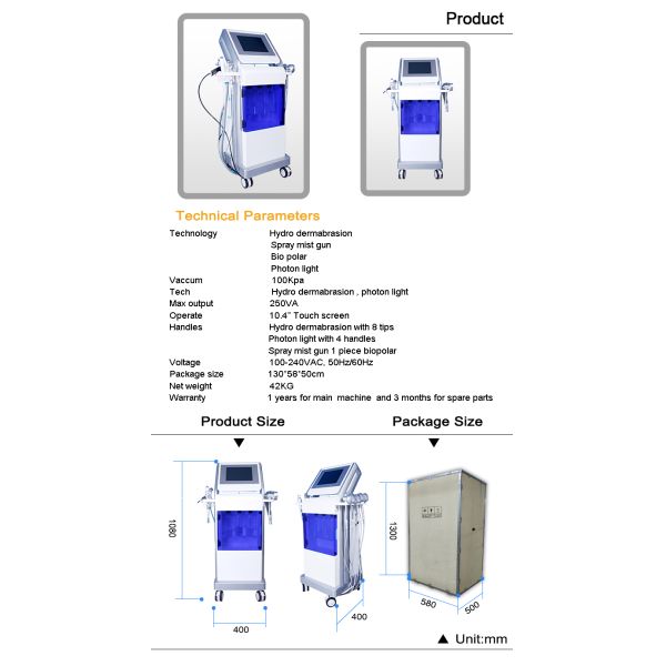 Multifunctional Beauty Therapy Machine Oxygen Jet Peel Facial Machine 11 In 1