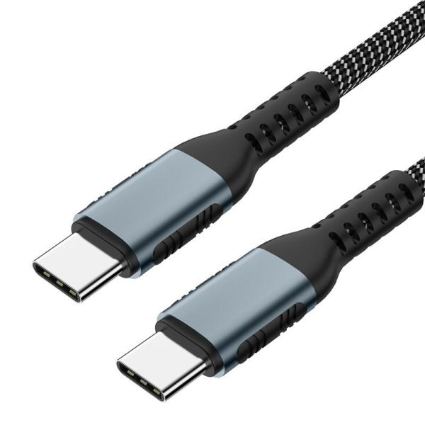 100W Multiple Data Cable Type C Fabric Braided Data Transfer Cord