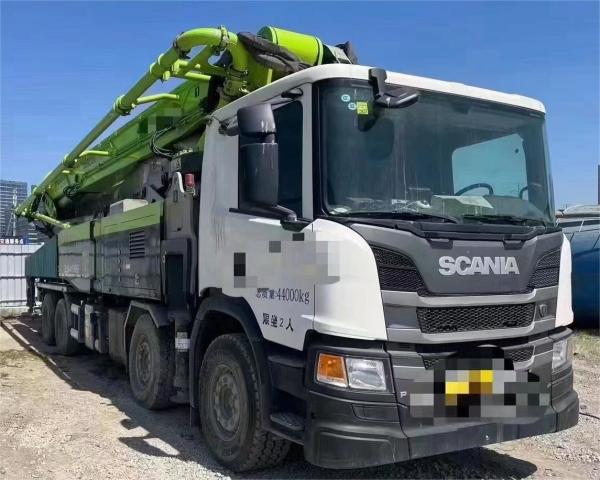 Nacional VI 2020 Zoomlion Shandeka Scania 49m 56m Usado Concrete Mixer Pump Truck Combustível Diesel