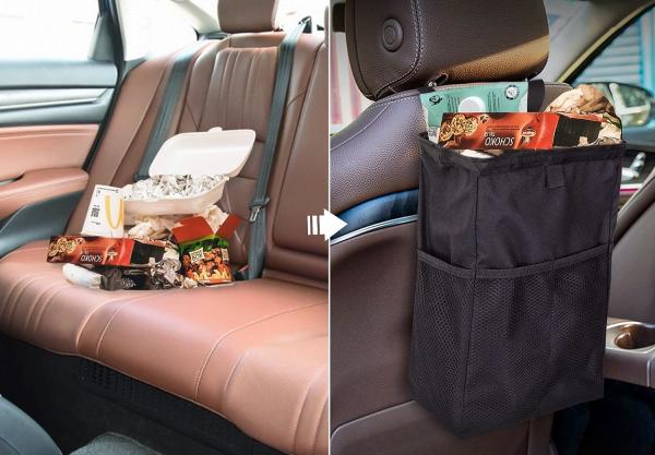 Car Trash Can For Car Cute, Car Trash Bag Bin Hanging Waterproof Automotive Car Garbage Cans Leak Proof Vehicle