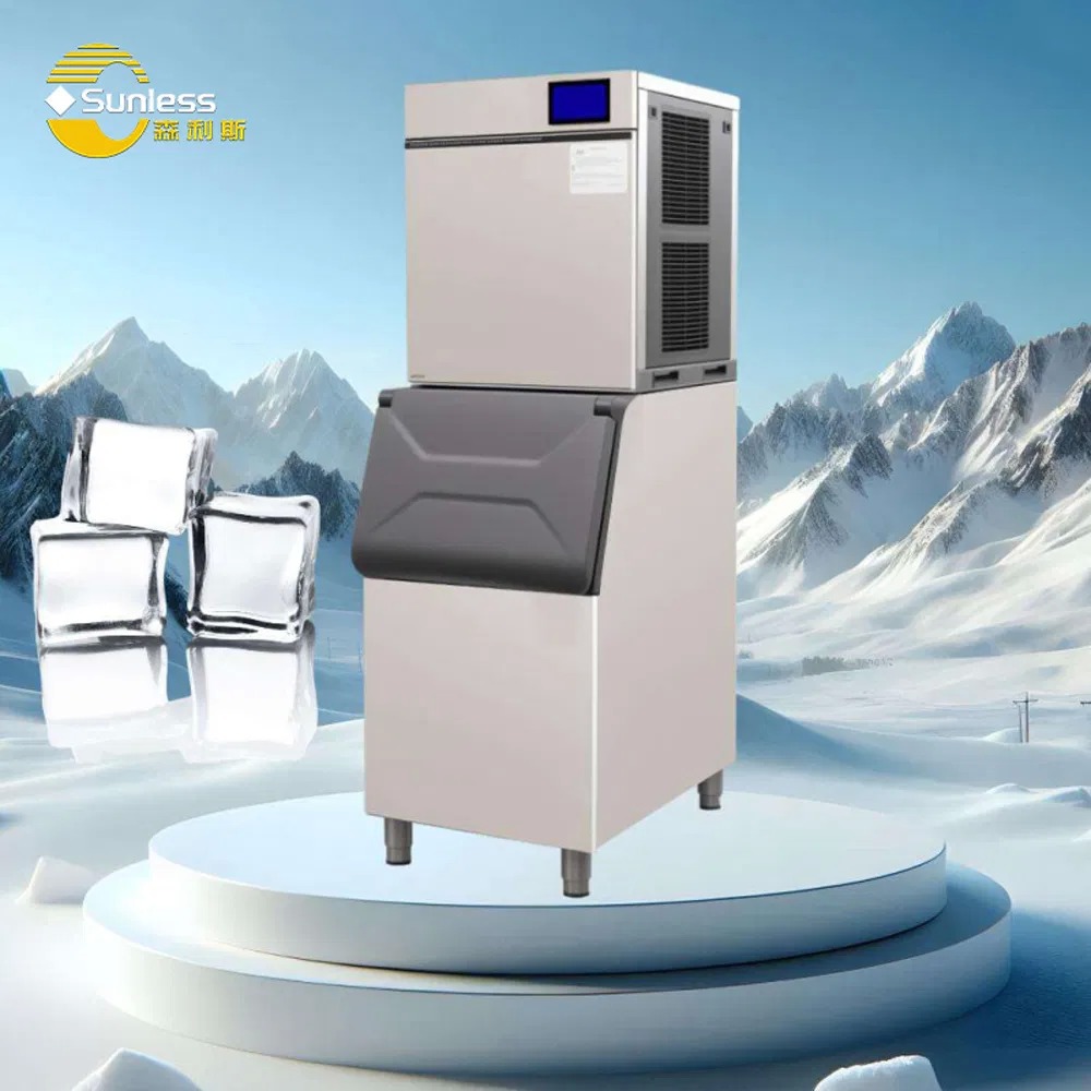 Commercial Large Cube Ice Machine 1000kg/24h Square Ice Cube Maker For Coffee Kitchen