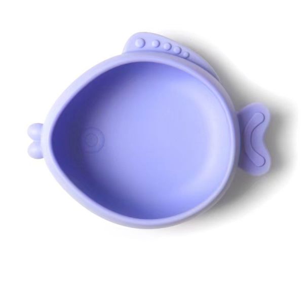 Food Grade Baby Silicone Tableware Creative Fish Shaped Suction Cup Bowl