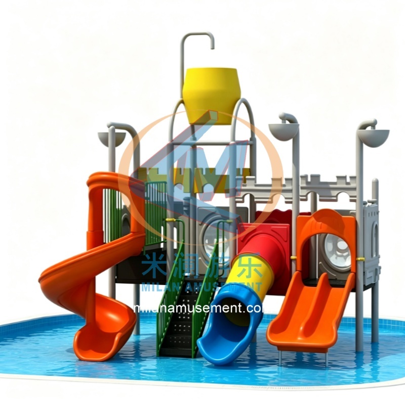 CE Certified Castle Theme Kids Playground – Multi Water Slide Combo Design for Water Park & Private Settings