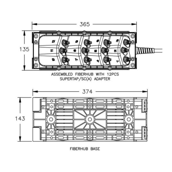 Водоустойчивая терминальная коробка, коробка распределения оптического волокна 12 портов для на открытом воздухе