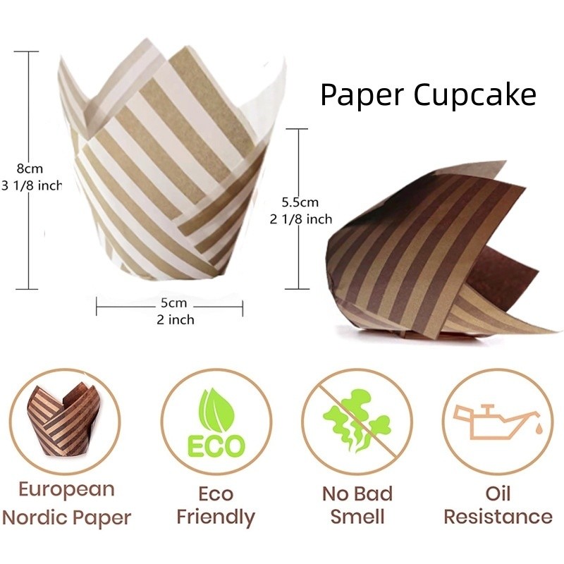 30-Day Return Policy Disposable Custom Paper Cake Cups for High Temperature Cupcakes