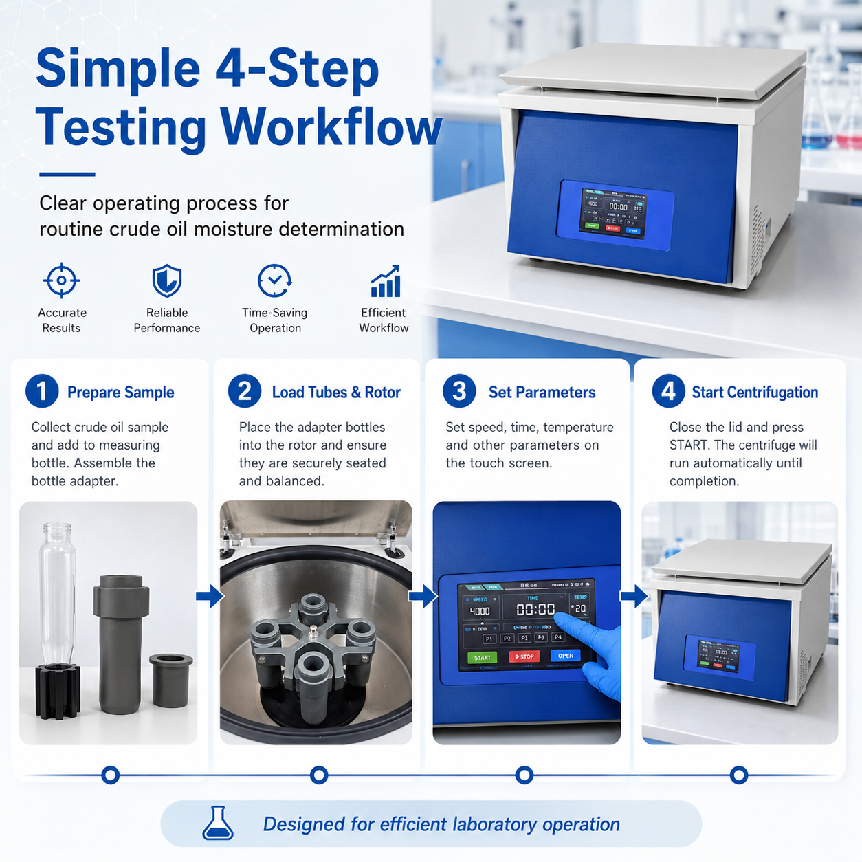 Cenlee Heated Oil Test Centrifuge with Temperature Control Room Temp to 80C for Petroleum Refinery Research Laboratory 4000rpm