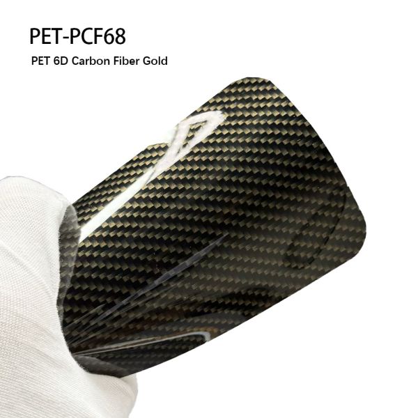PET-PCF68 PET 6D Film de protection de peinture en fibre de carbone en fibre d'or