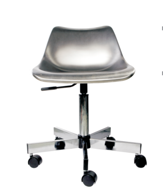 Brushed Stainless ESD Lab Chairs Medical Ergonomic Lab Stool Height Adjustable
