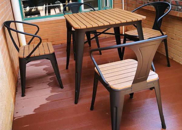 Simple Modern Solid Wooden Outdoor Furniture Balcony Table Chair Set For Leisure Cafe Bar