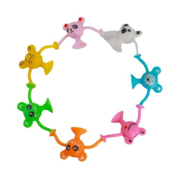Lovely Cartoon Figurine Custom Color TPR Rubber Suction Cup Toy Building Blocks for Children Other Educational Toys