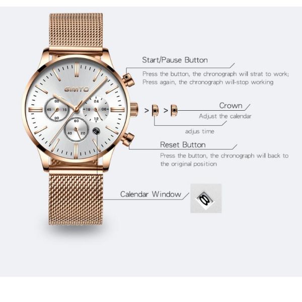 Дозоры ОЭМ кварца людей дозора хронографа диапазона сетки нержавеющей стали роскошные