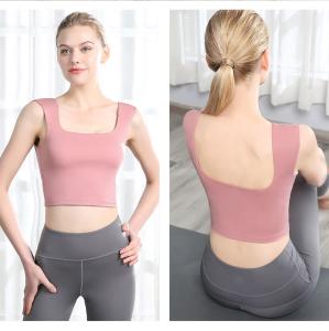 220g Womens Yoga Tank Top Flatlock Stitching Exercise Bra For Ladies