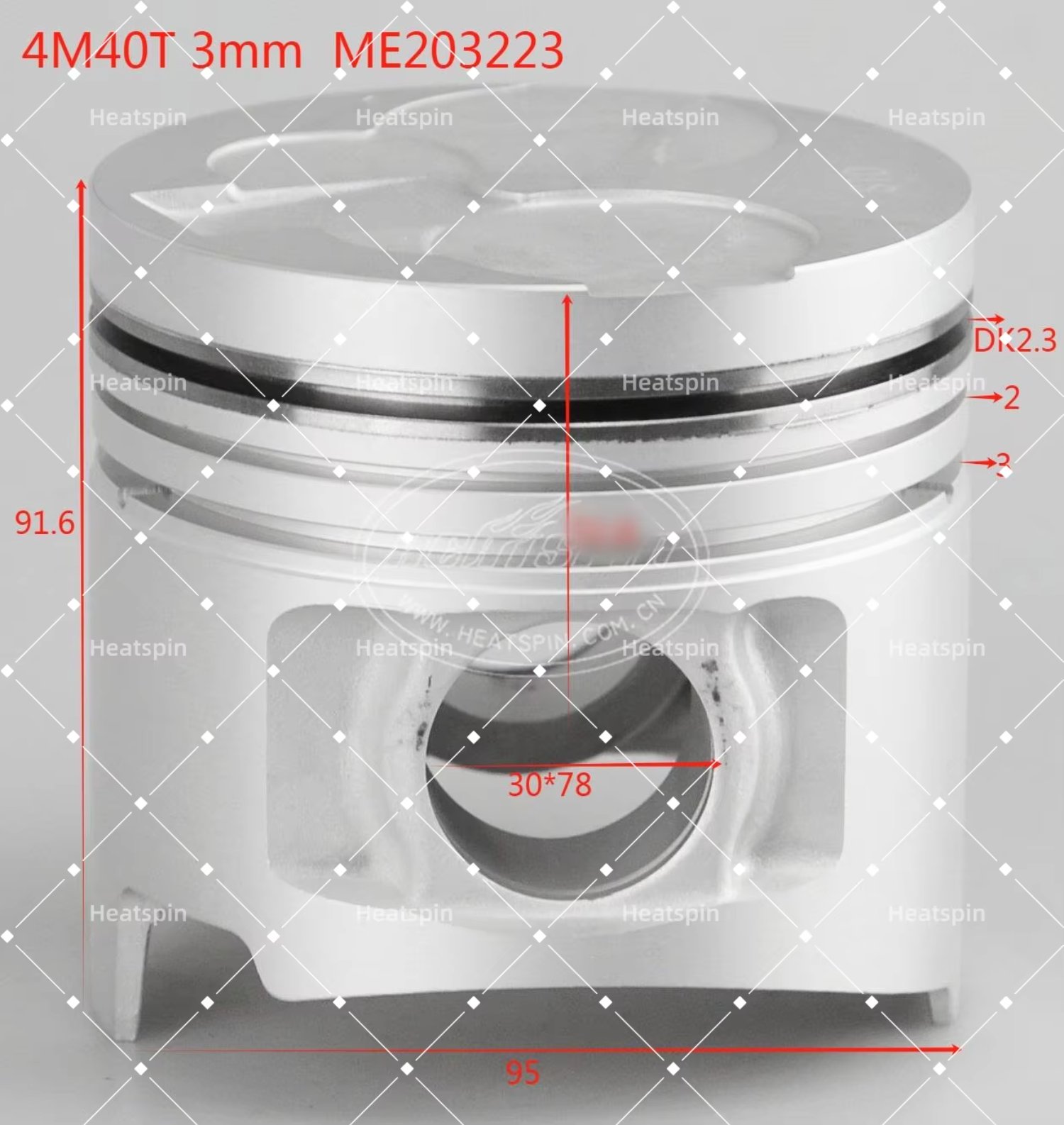 ME202095 ME202096 ME202097 4M40T Piston Optional Cooling Oil Passage for Mitsubishi Heavy Duty Engine High Load Refit