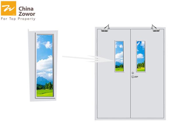 45/ 55 mm Stainless Steel Fire Rated Doors For Commercial Buildings/ Twin Doors
