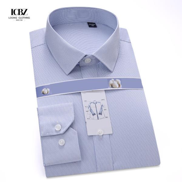 Long-sleeved Slim Business Dress Shirt Free Professional Fairly Used Glossy for Adult Men